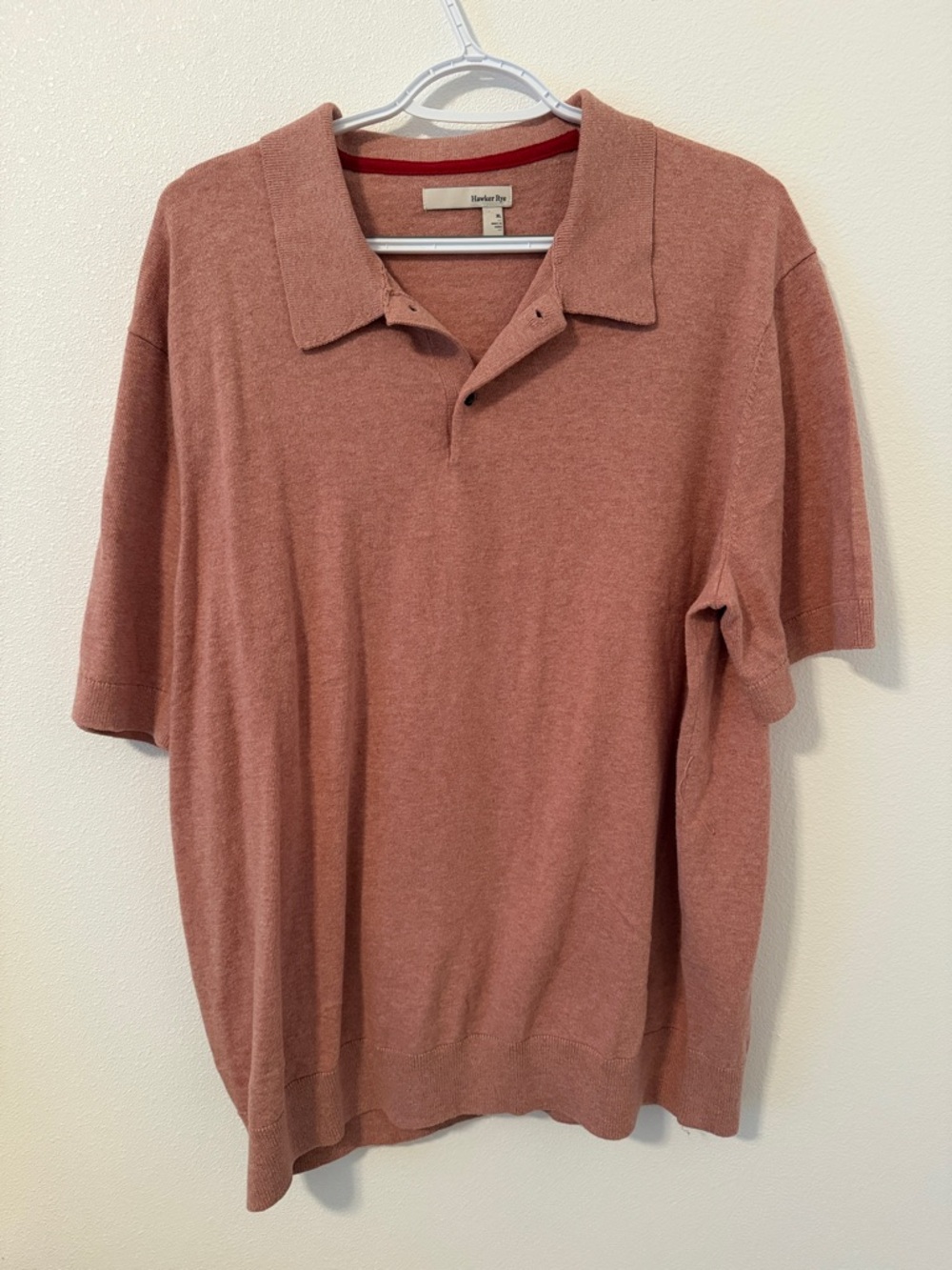 Hawker Rye Men’s Short Sleeve Polo in Dusty Peach